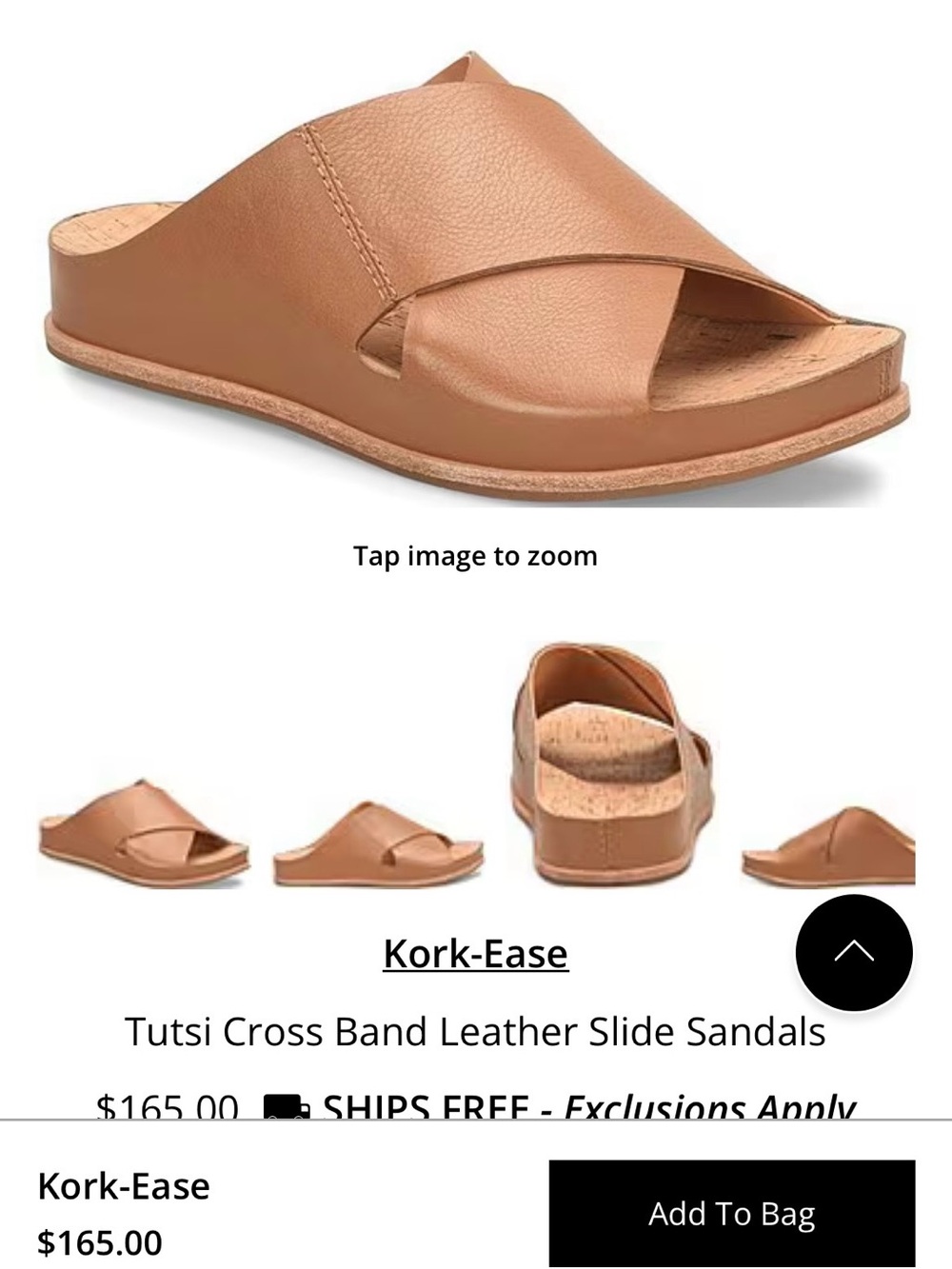 Kork ease women’s Tutsi cross band leather slide sandals size 7